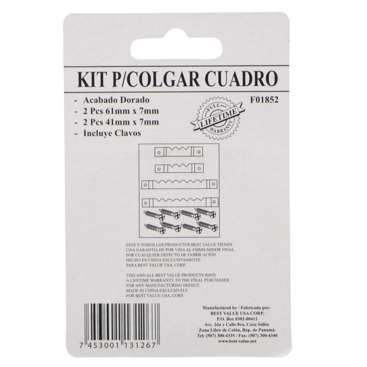 Kit para Colgar Cuadro Best Value 4 Piezas - FerrisariatoFerrisariato