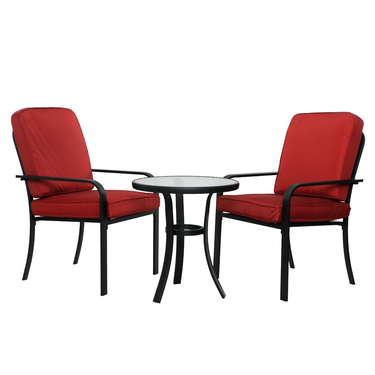 Set de Muebles Bistro para Jardín Rojo – 3 Piezas – Ferrisariato