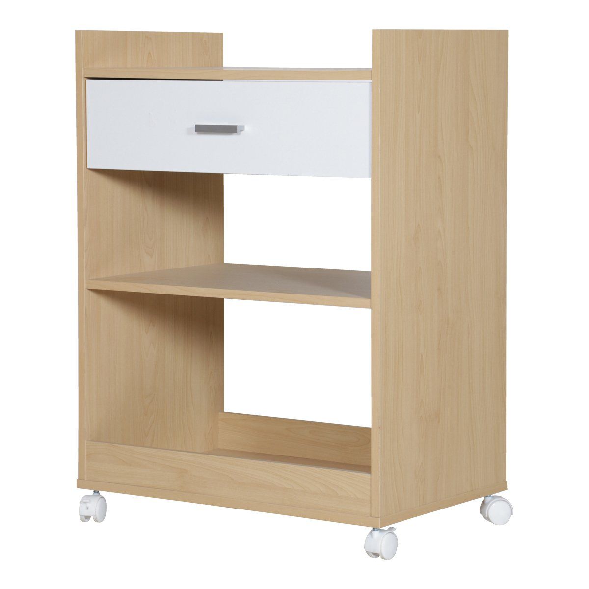 Mueble para Microondas Madera Clara y Blanco 2 Estantes – Ferrisariato