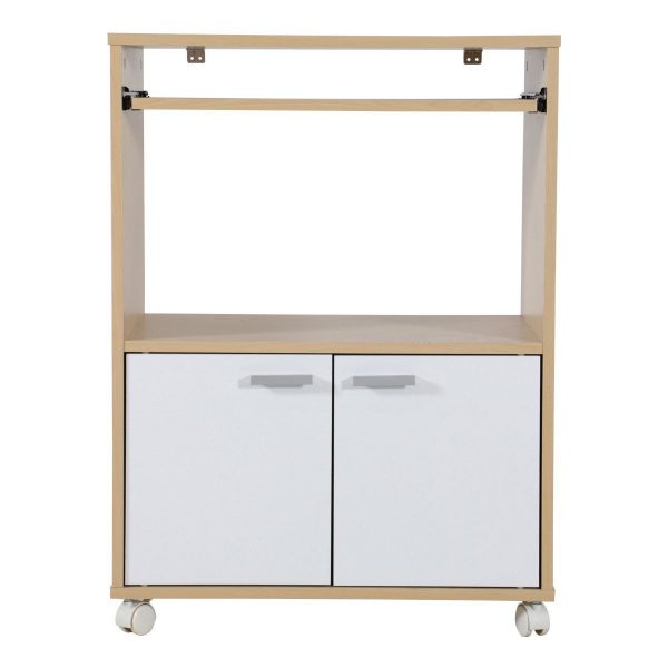 Mueble para Microondas Madera Clara y Blanco 2 Puertas – Ferrisariato