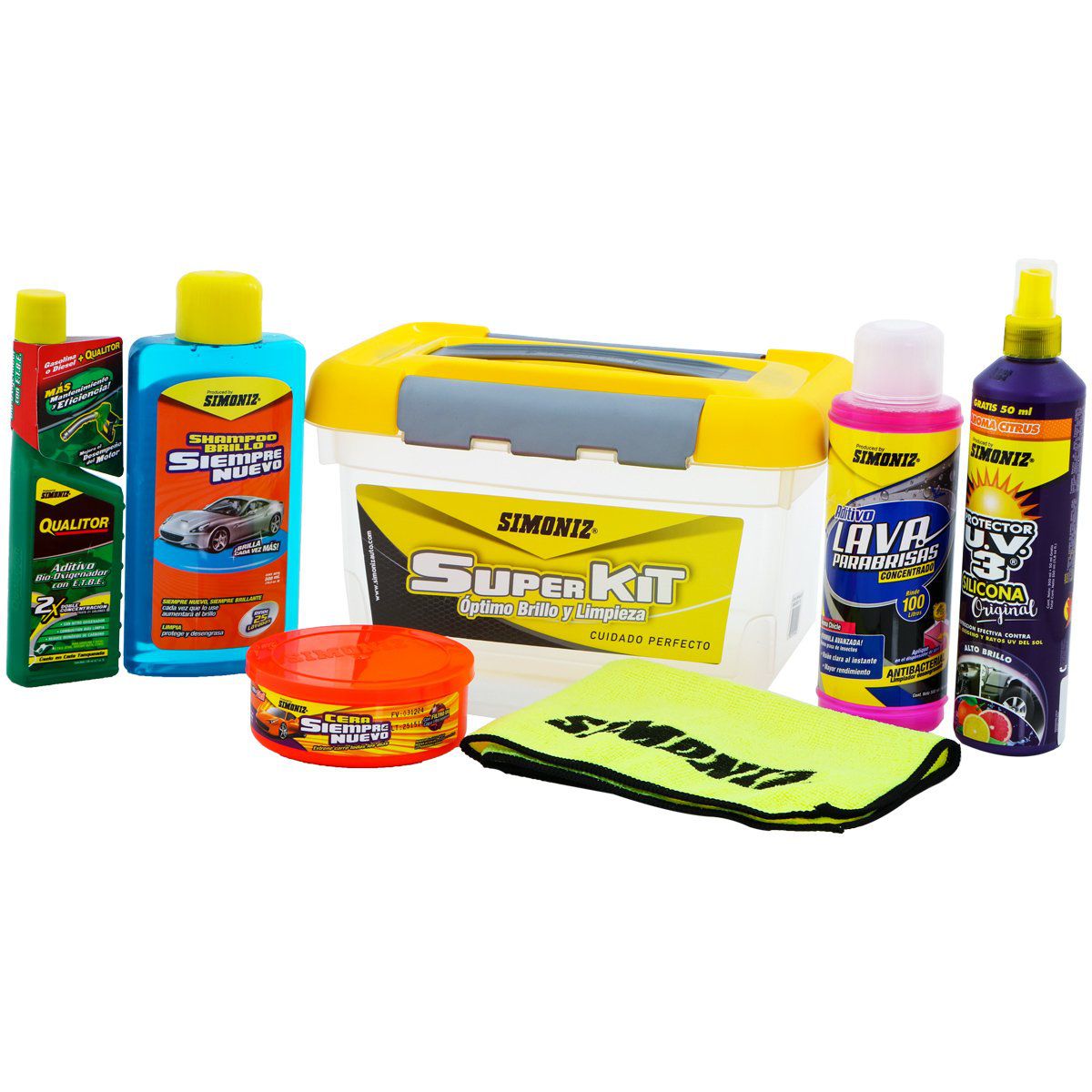 Kit Limpieza Para Coche 15 Piezas Multicolor