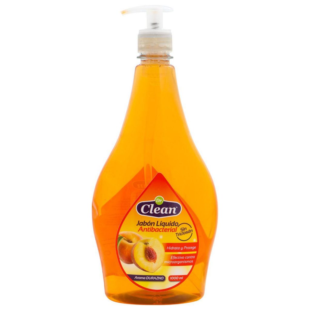 Jabón Líquido Antibacterial Dr Clean Durazno con Dosificador 1L