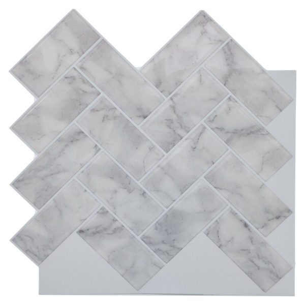 Pack de Baldosas Adhesivas In Home para Baño en V Gris – 4 Unidades