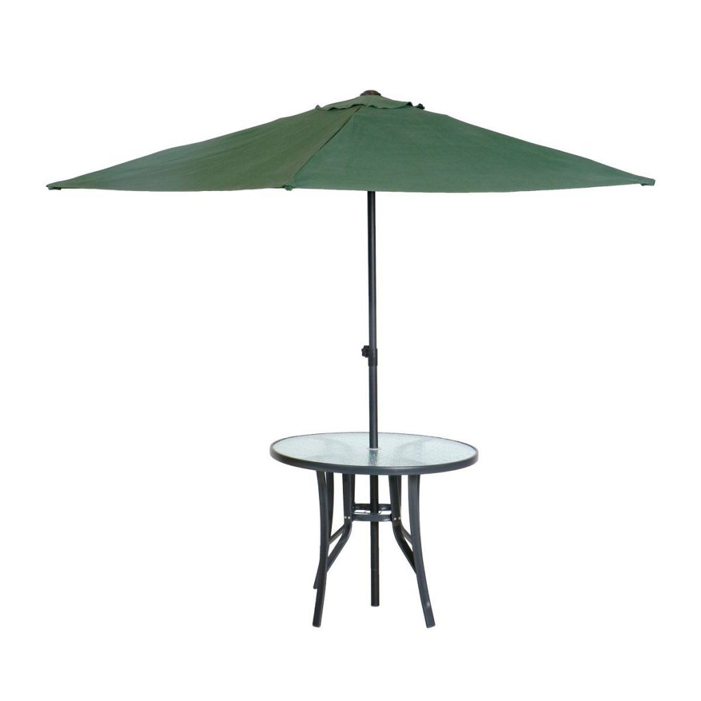 Juego de Muebles para Jardín a Rayas Verde y Blanco con Sombrilla 6