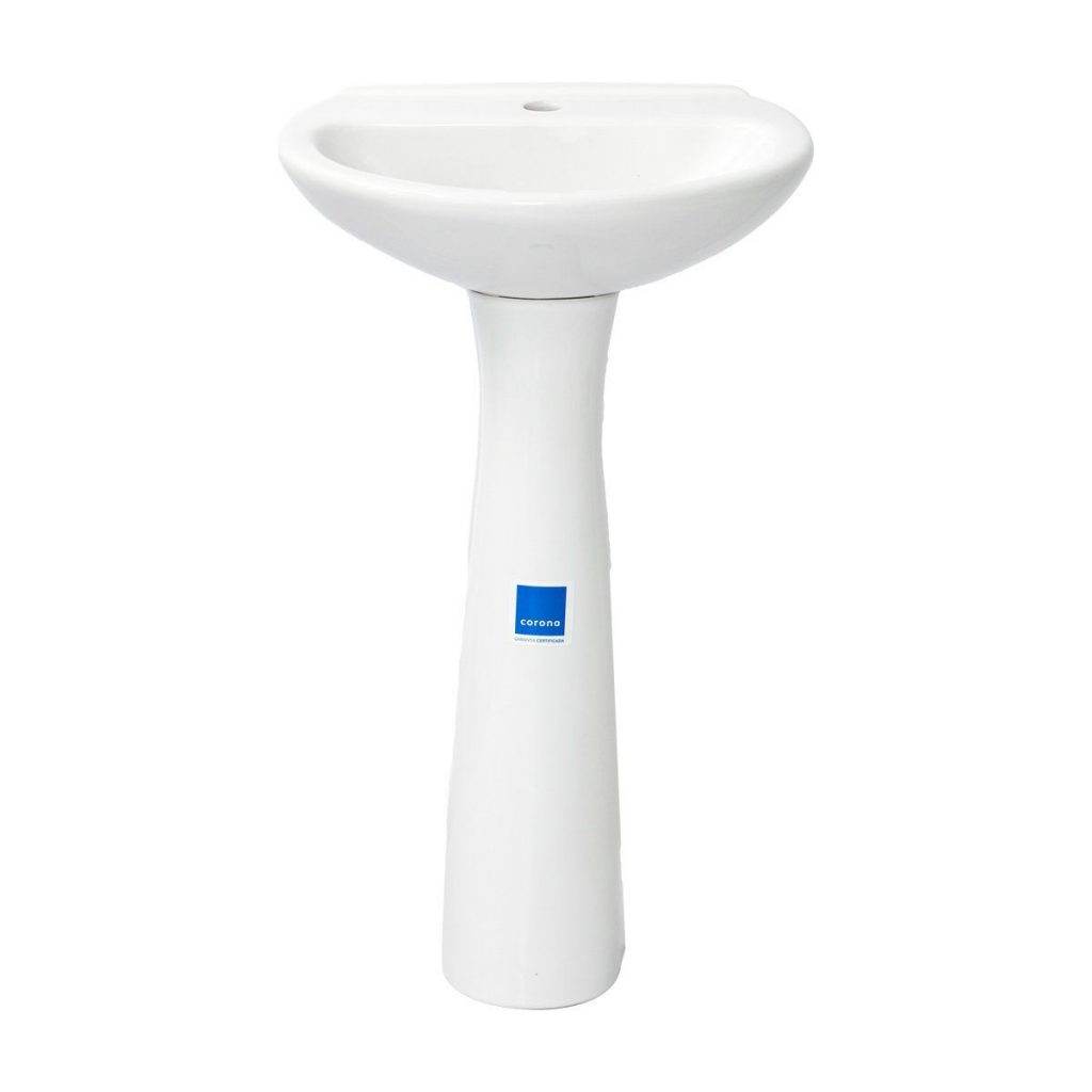 Lavabo de Baño Corona Milano con Pedestal Blanco – Ferrisariato