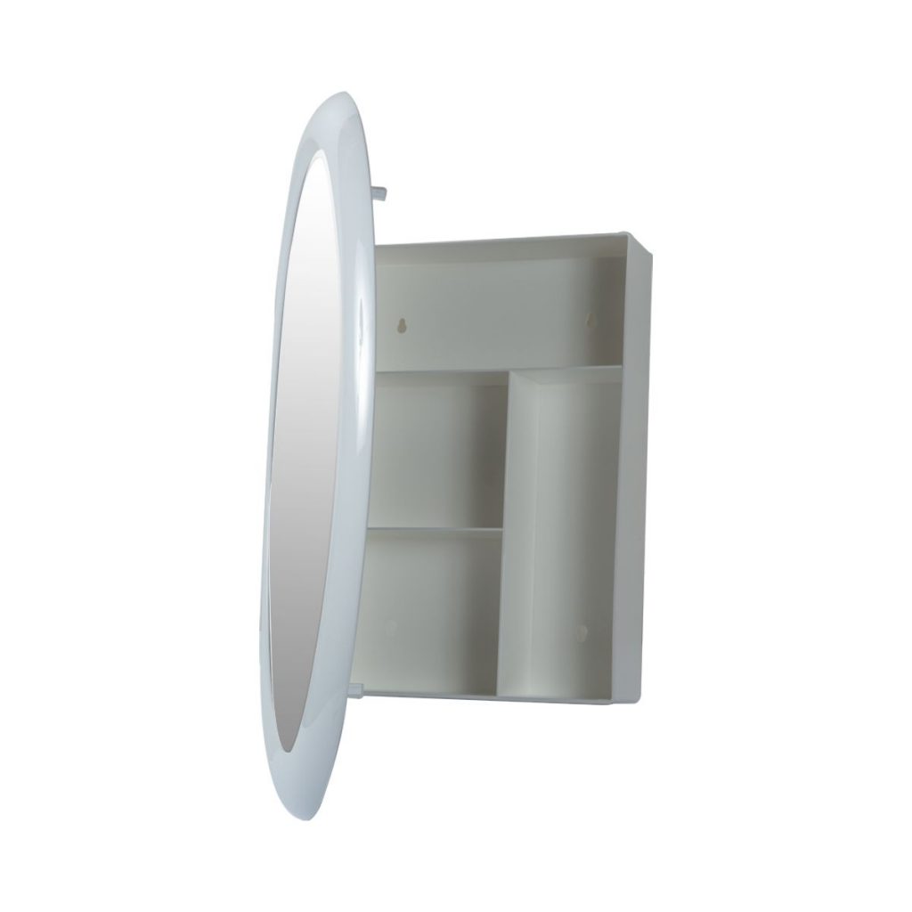 Gabinete para Baño con Espejo Ovalado – Blanco – Ferrisariato