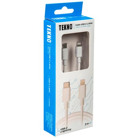 Cable de carga rápida Tekno USB-C a 8 pines, 3 m. - FerrisariatoFerrisariato